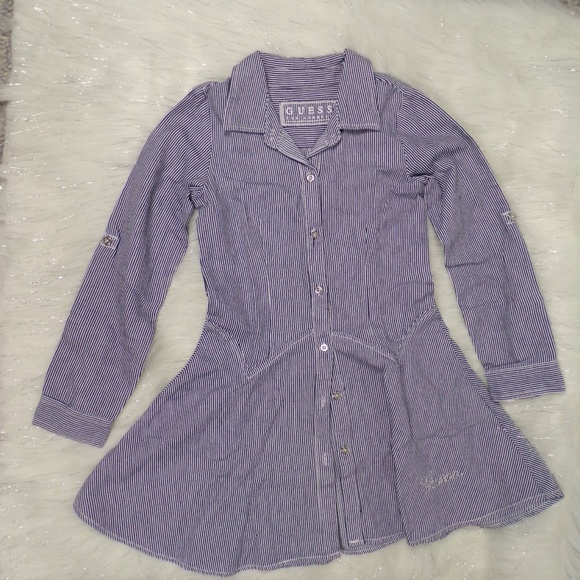 Guess Girls Striped Denim Dress Size Small - Picture 5 of 5
